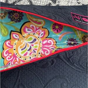 RARE ☀️ New Without Tags BLACK BEAUTY Makeup Junkie Bag w/Paisley Print Interior